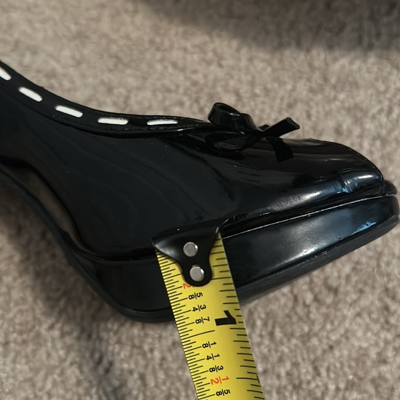 Glossy black peep toe heel - Picture 4 of 5